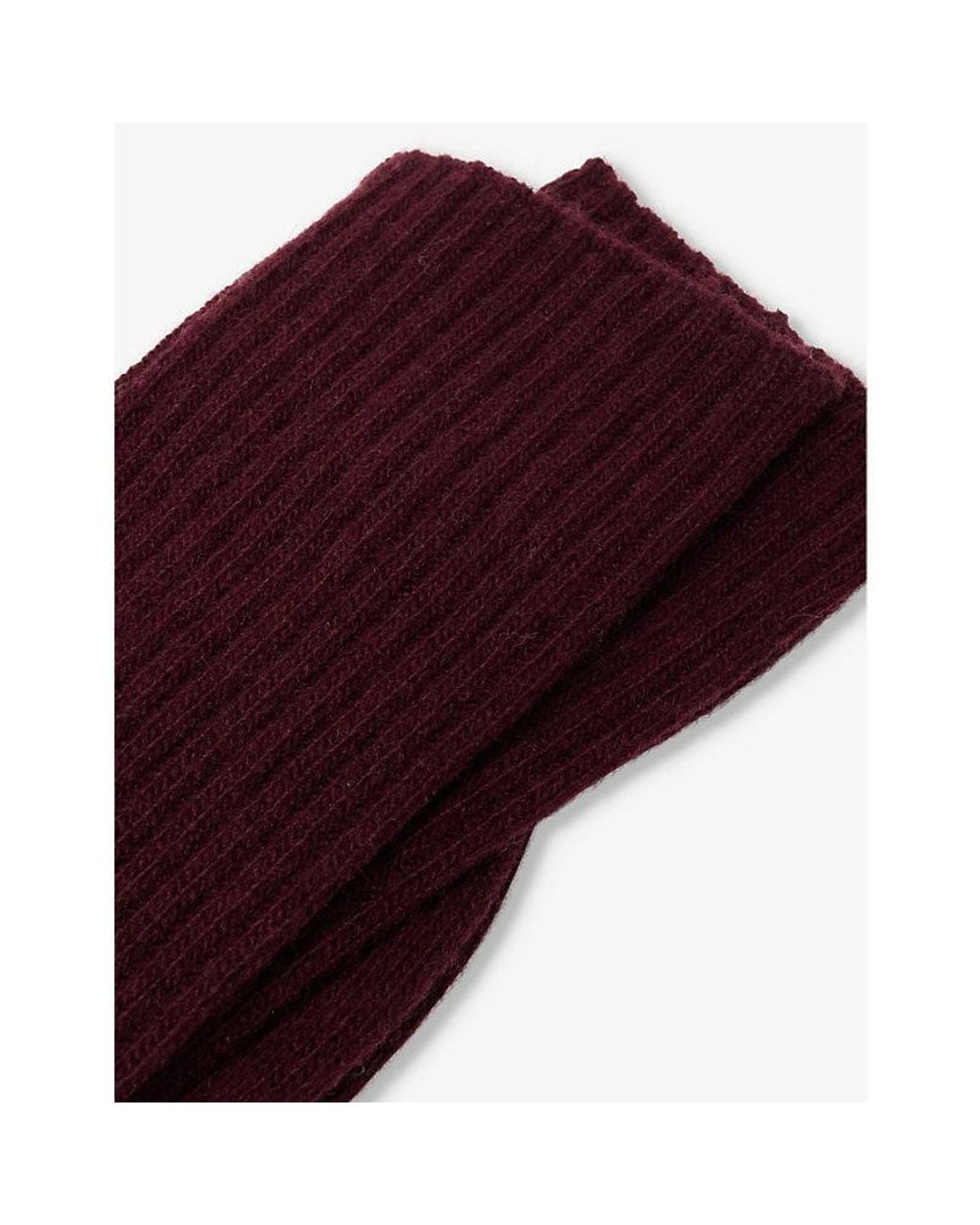 Falke Red Cosy Wool Ribbed Knit Socks