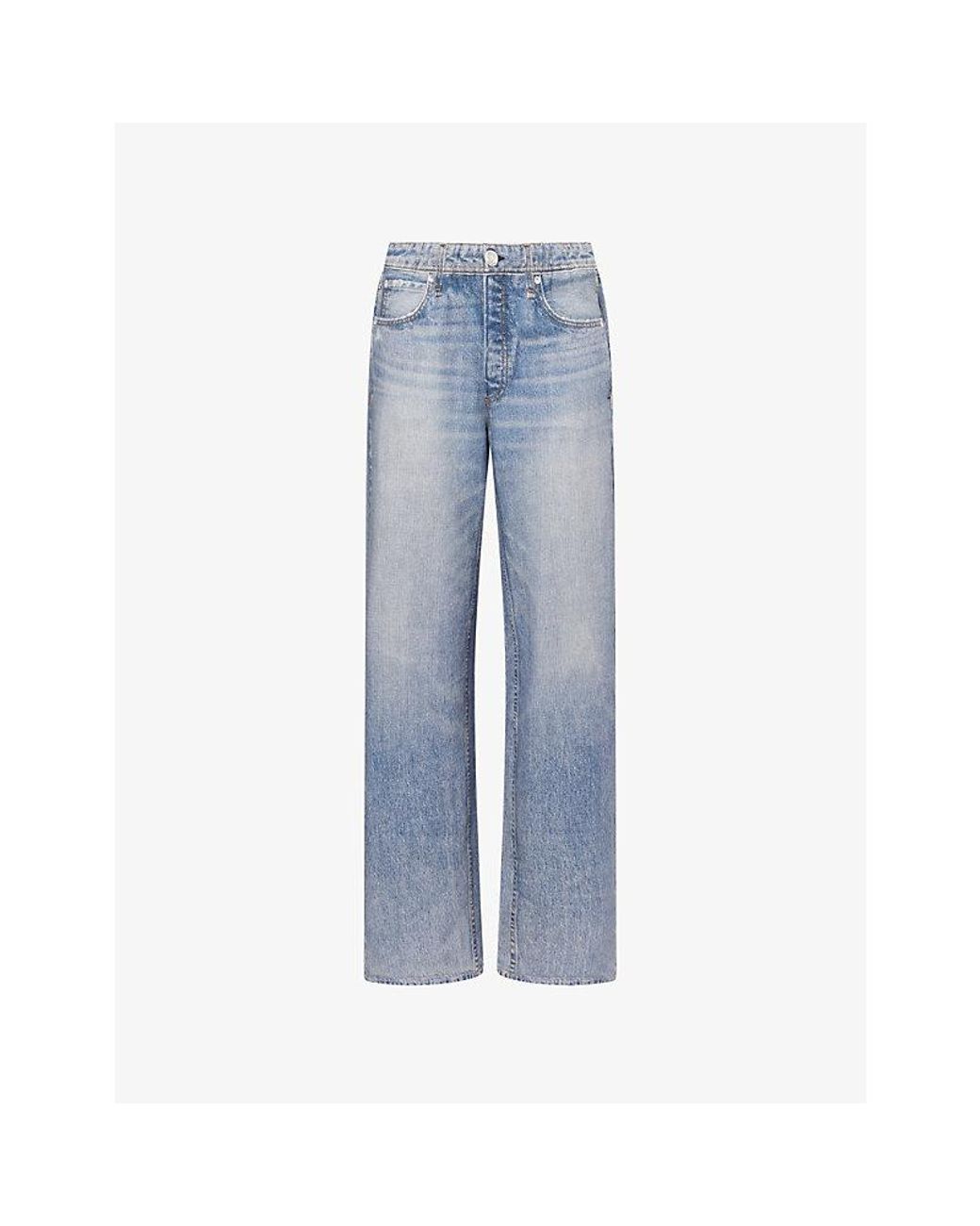 Rag & Bone Blue Miramar Terry Wide-Leg Cotton-Jersey Trousers