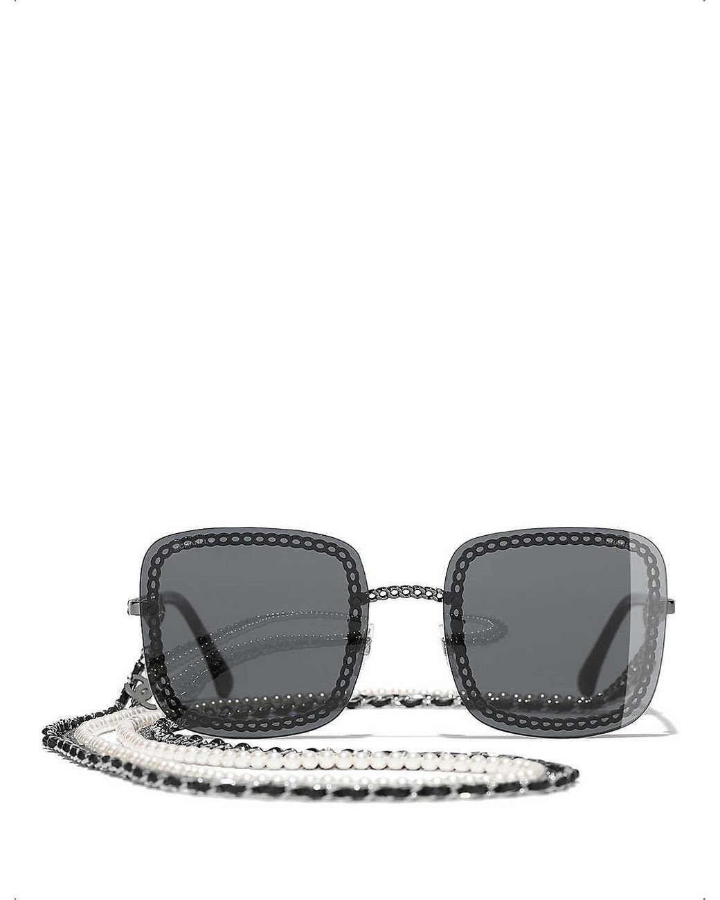 chanel black white sunglasses