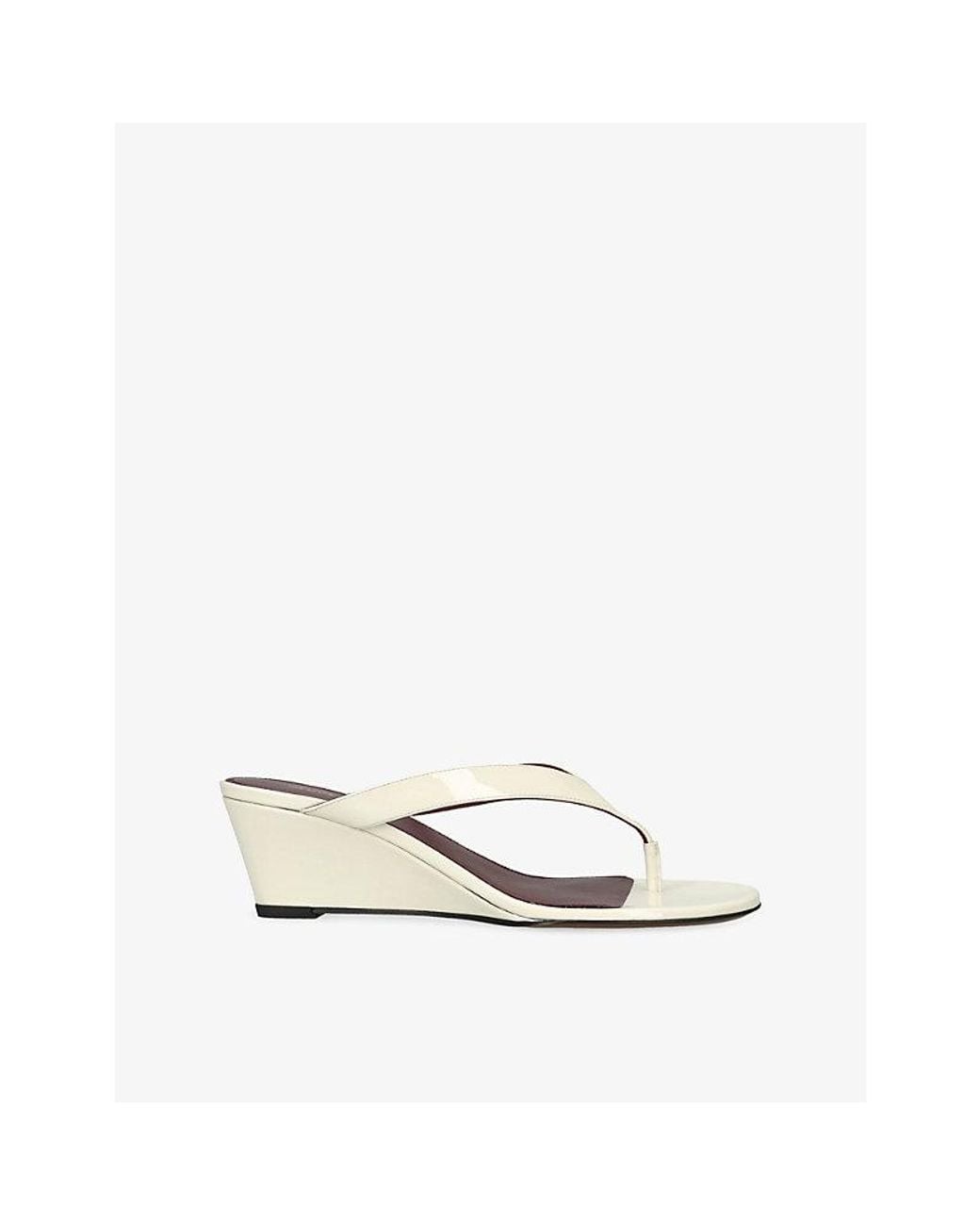 Neous White Tercus Leather Wedge Sandals