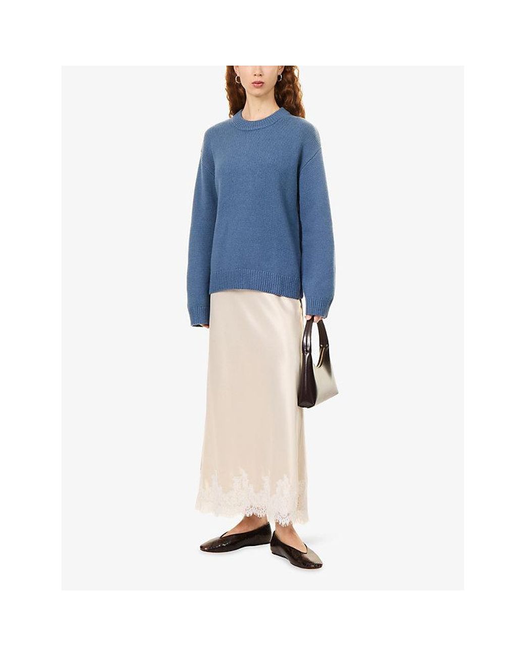 Rails Blue Helly Round-Neck Wool, Cotton And Cashmere Jumper