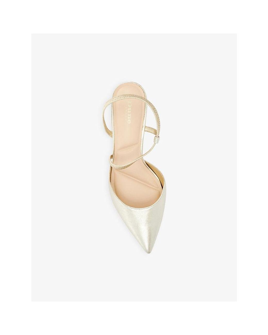 Dune White Charming Leather Slingback Courts