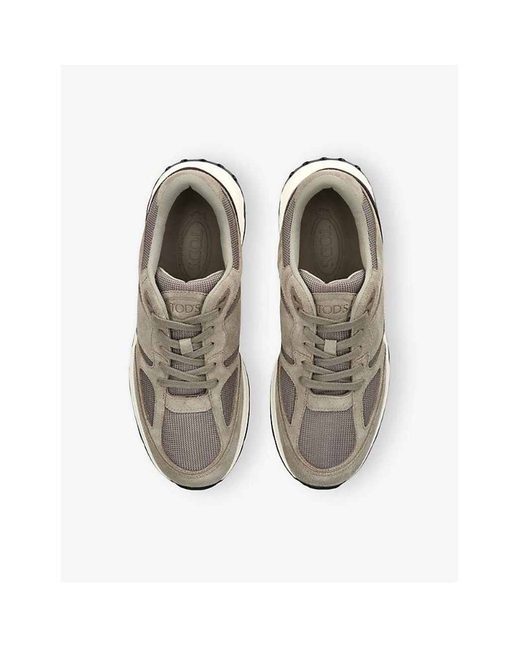 Tod's White Run Mid Volume 63K Suede And Mesh Trainers for men