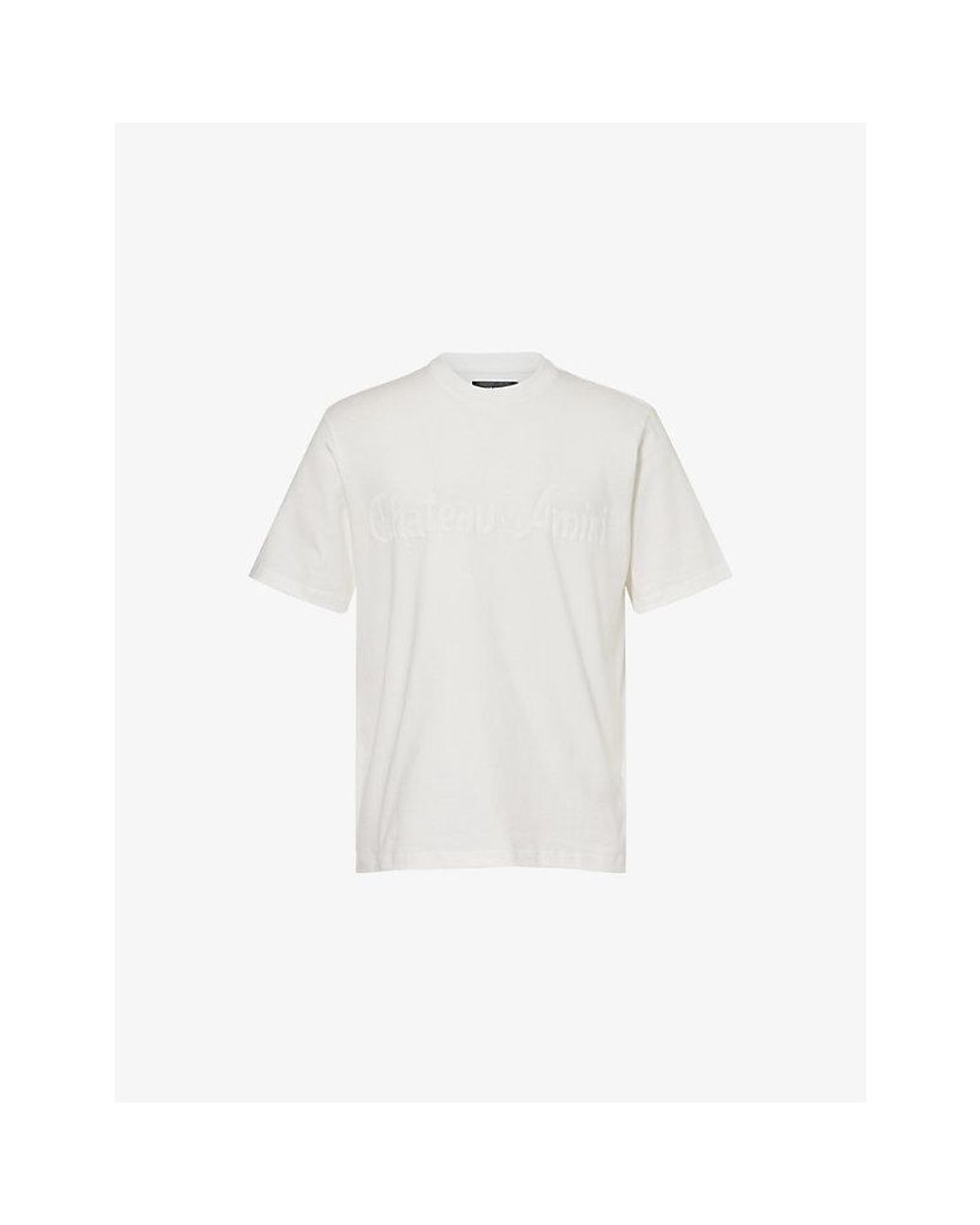 Amiri White Chateau Tonal Crewneck Cotton-Jersey T-Shirt for men