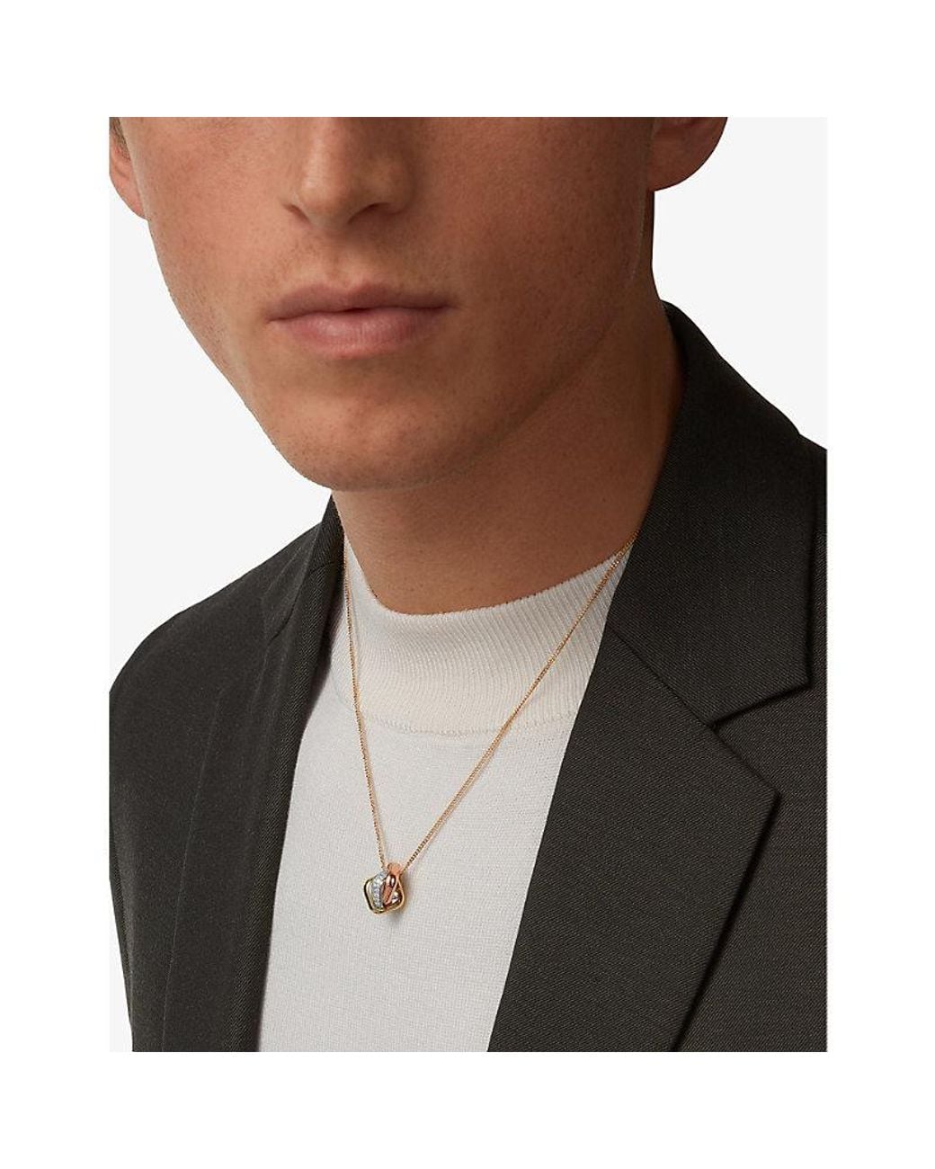 Cartier Metallic Trinity 0.39Ct Brilliant-Cut Diamond 18Ct, And Rose- Pendant Necklace