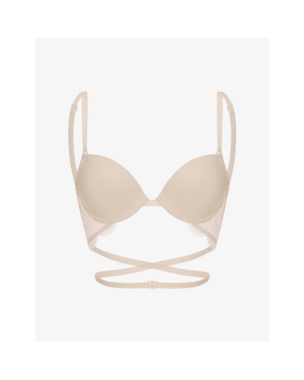 Simone Perele White Eden Lace-Trimmed Stretch-Woven Plunge Bra