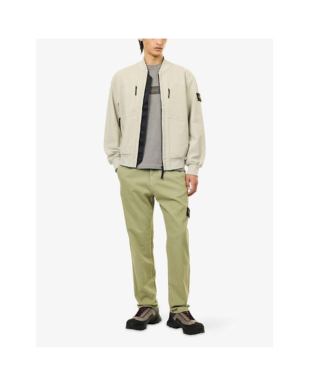 Stone Island Natural Soft Shell Bomber Jacket for men