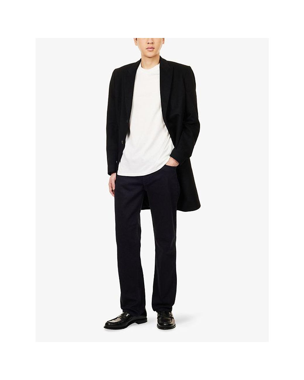Emporio Armani Blue Regular Straight-Leg Stretch-Denim Jeans for men