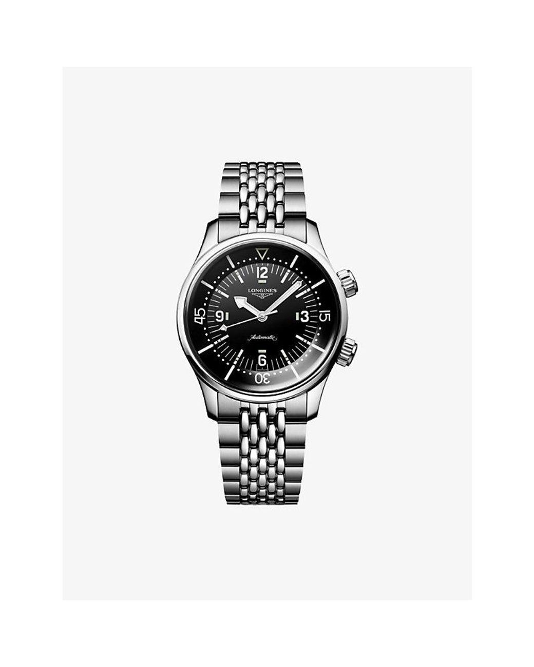 Longines Black L3.764.4.50.7 Legend Diver Stainless-Steel Automatic Watch