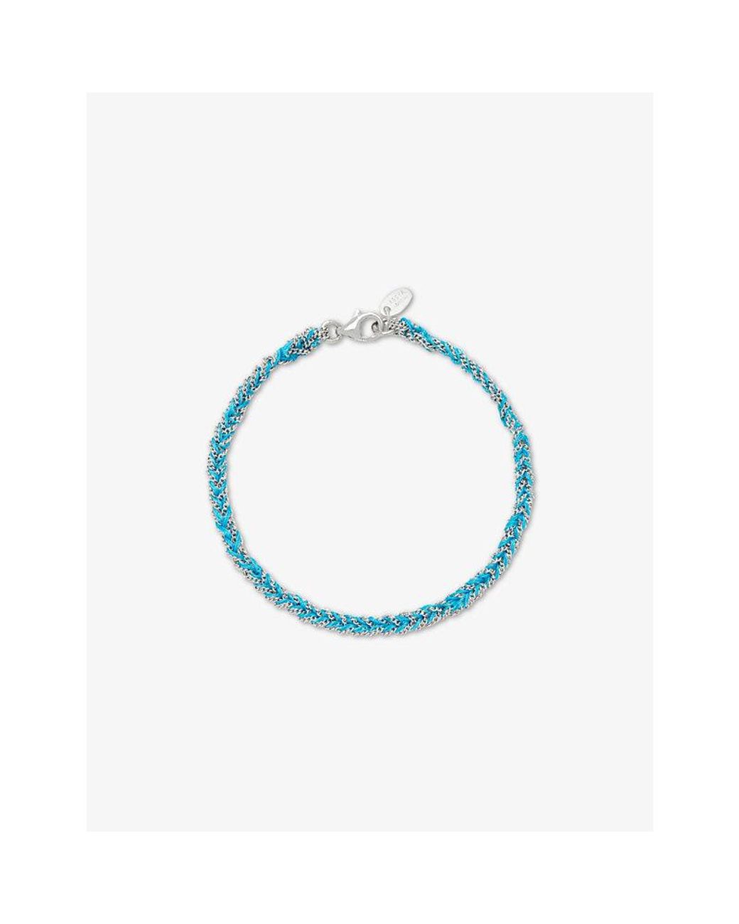 La Maison Du Couturier Blue Assya Panama Sterling- And Silk Friendship Bracelet