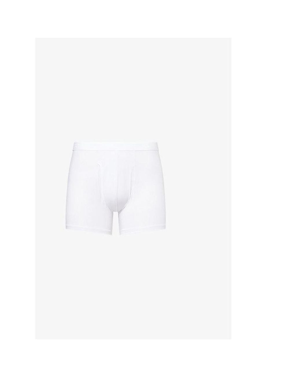 Derek Rose White Alex Slim-Fit Stretch-Modal Trunks for men