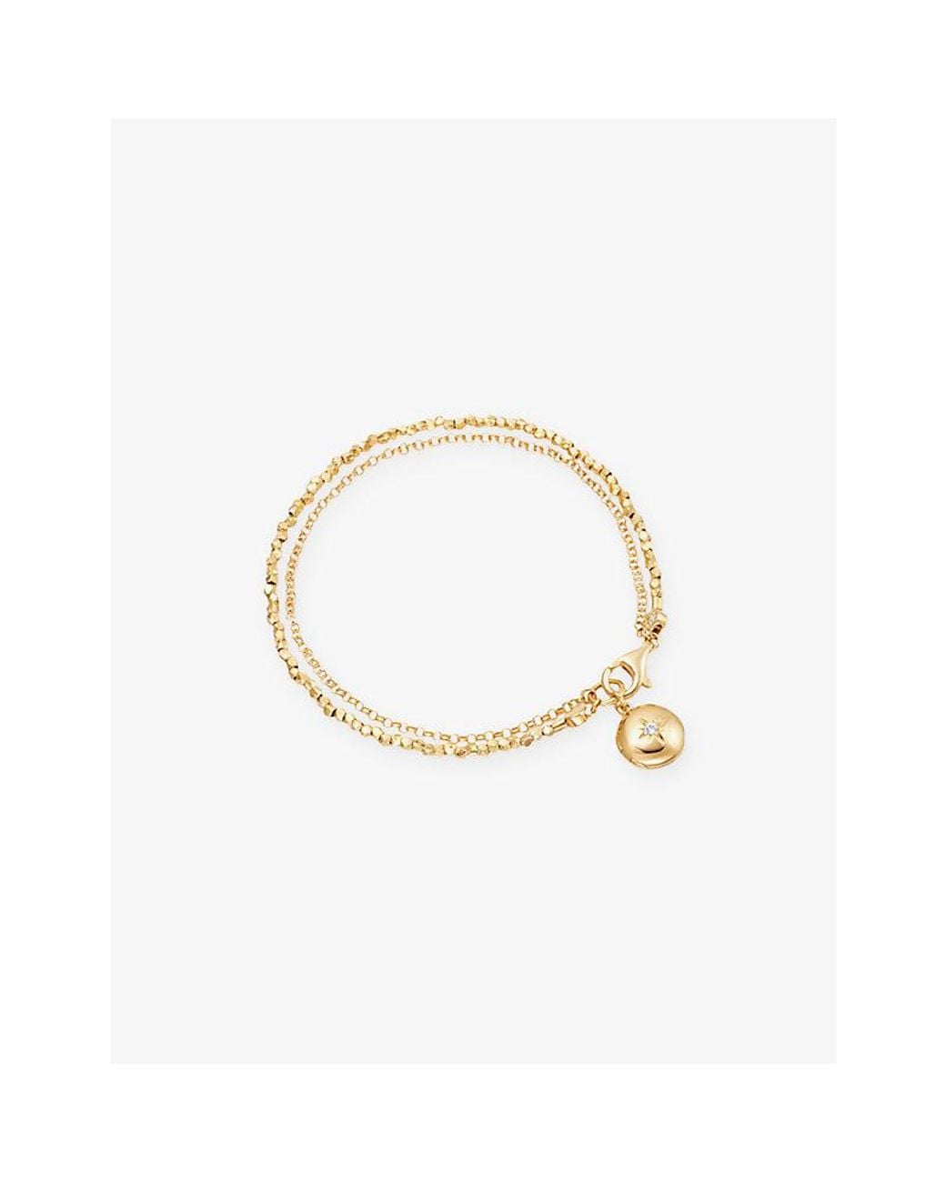 Astley Clarke Metallic Biography 18Ct-Plated Sterling- And Sapphire Locket Bracelet