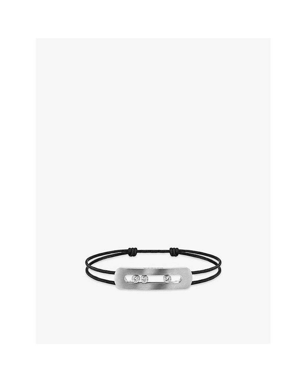 Messika White Move Large Natural Titanium And 0.44Ct Diamond Cord Bracelet