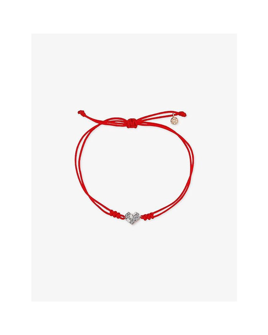 Kismet by Milka Red Cherish 0.04Ct Baguette-Diamond And 0.07Ct Diamond Cord Bracelet