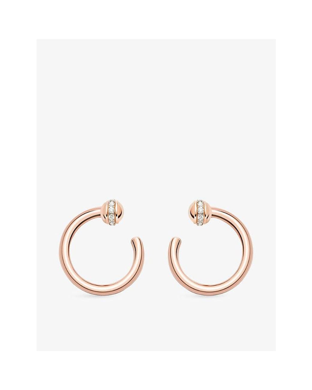 Piaget Metallic Possession 18Ct Rose- And 0.2Ct Diamond Hoop Earrings