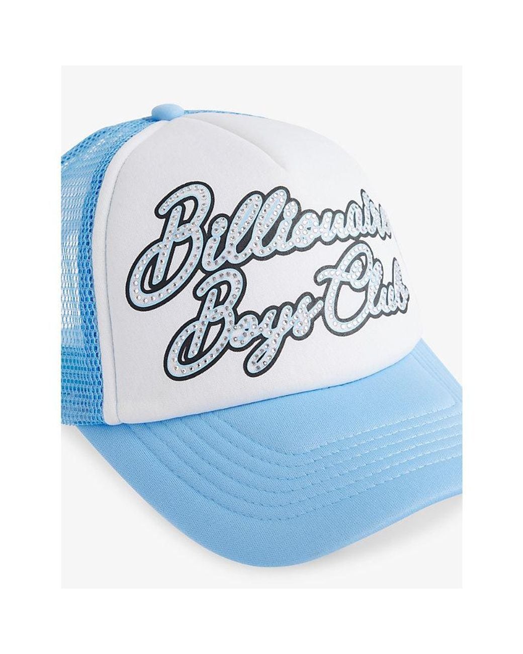 BBCICECREAM Blue Diamond Script Woven Trucker Cap for men