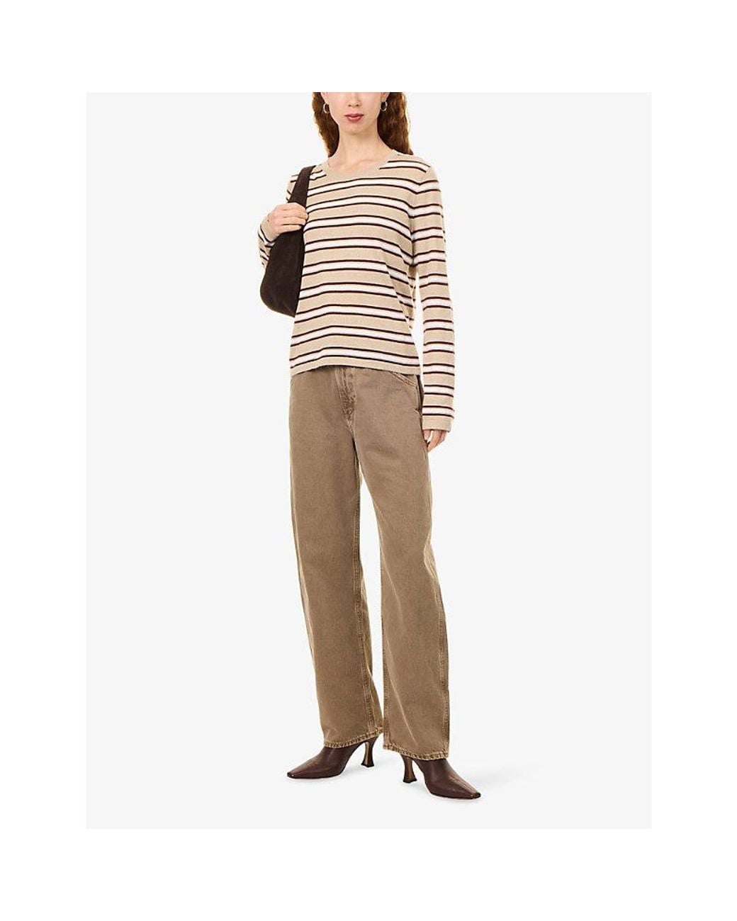 Rails White Davie Striped Cotton And Cashmere Top