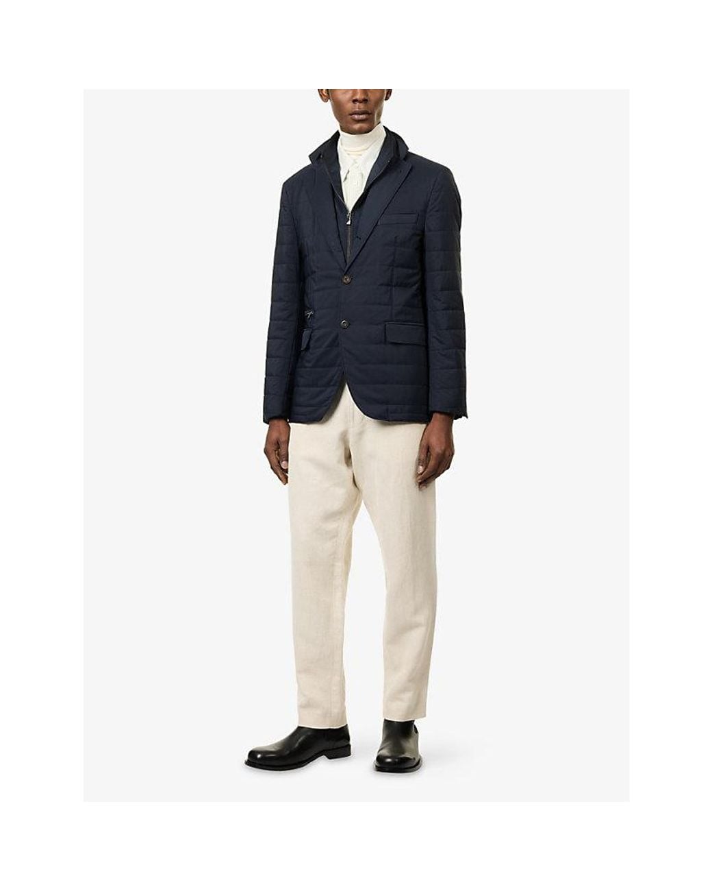 Double Up Shell Corneliani Milestones Quilted Shell Jacket in Blue for Men | Lyst