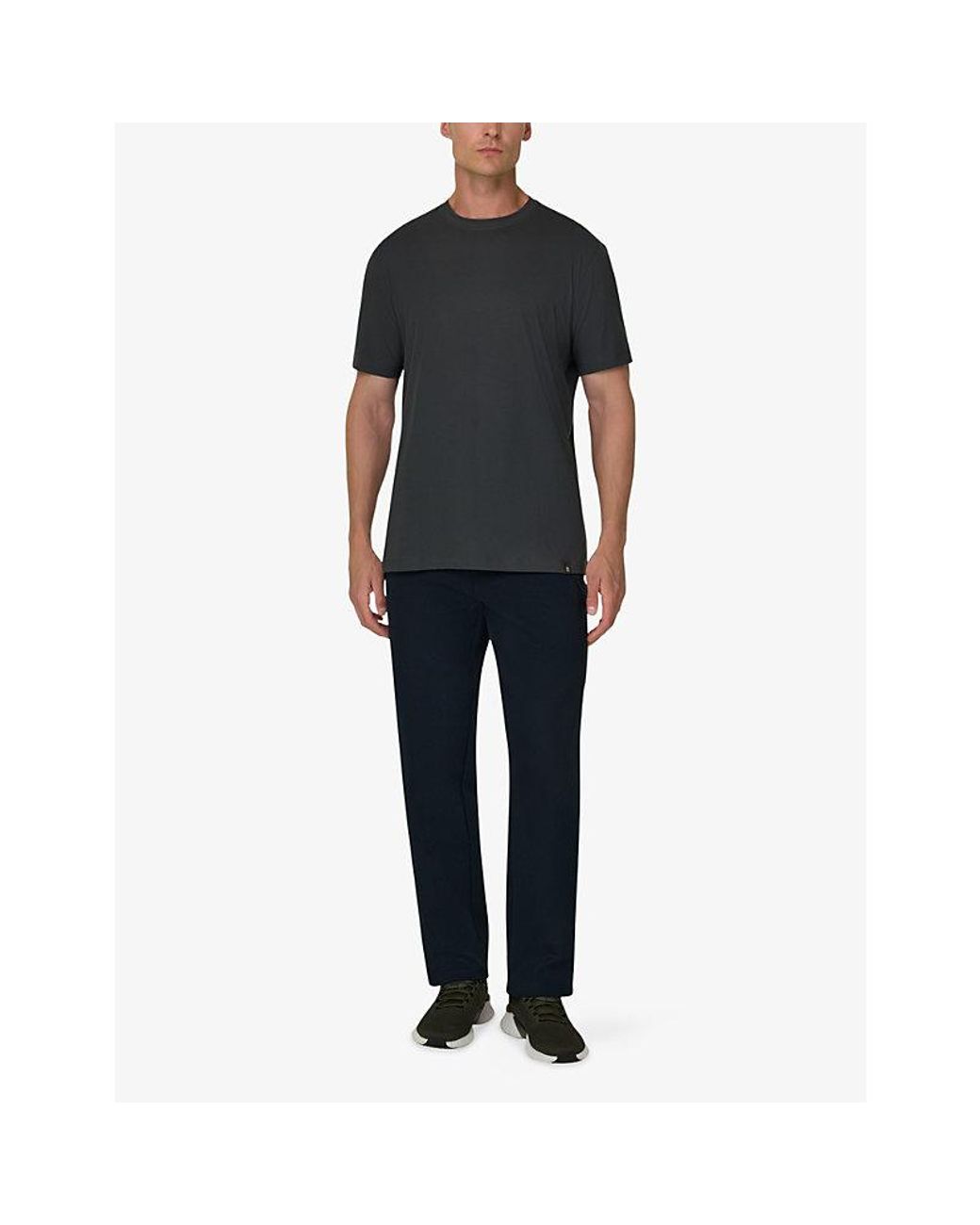 Boggi Blue Short-Sleeved Branded-Tab Stretch-Cotton T-Shirt for men