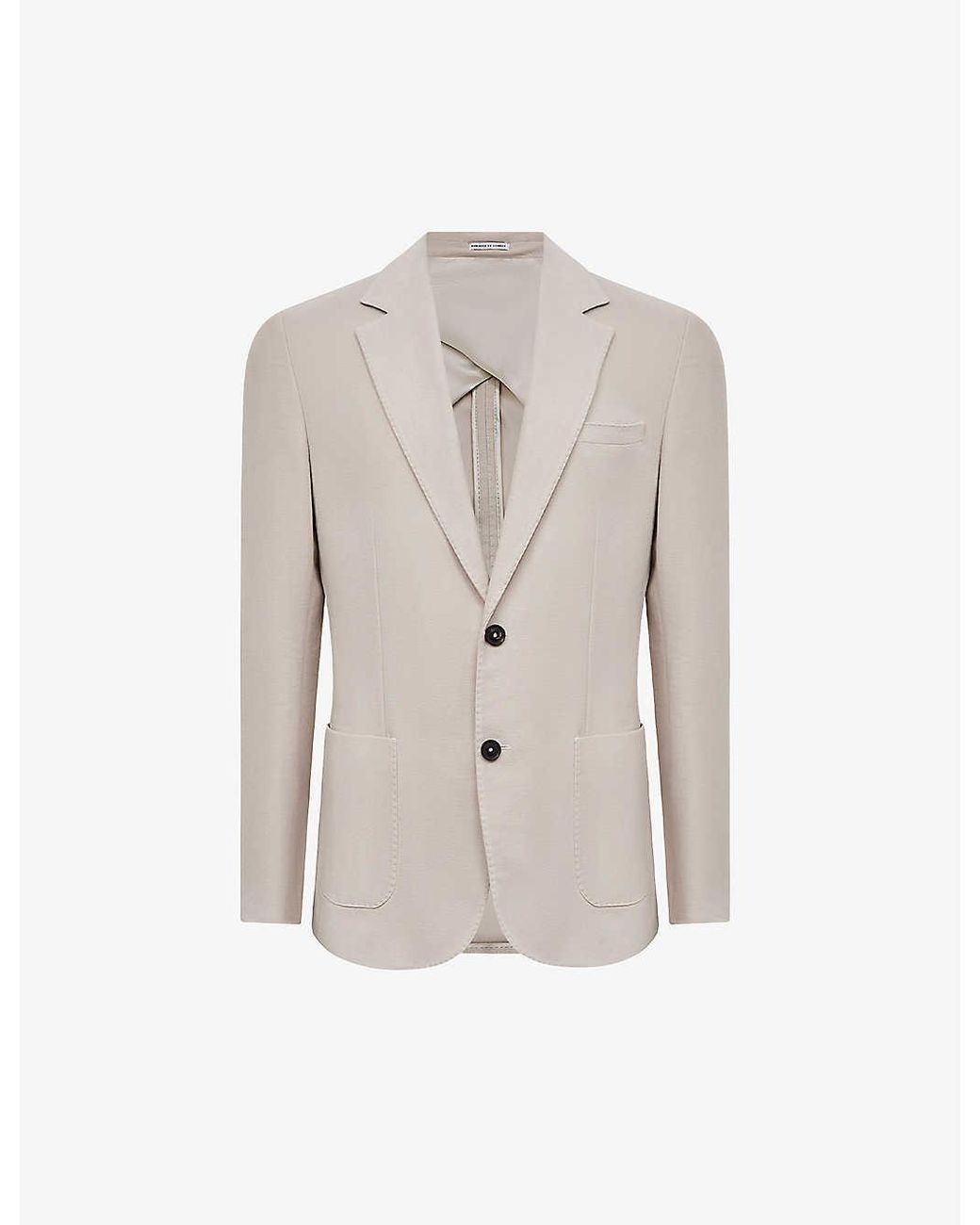 Reiss Spark Slimfit Moleskin Stretchcotton Blazer in White for Men Lyst