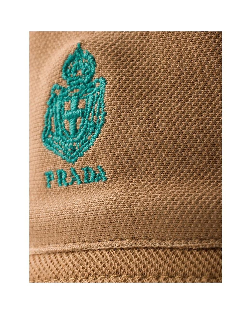 Prada Brown Old Piqué Cotton Bucket Hat