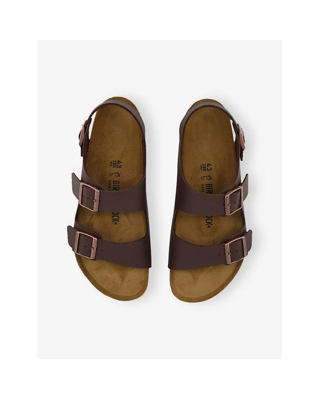 Birkenstock Brown Milano Faux-Leather Sandals for men
