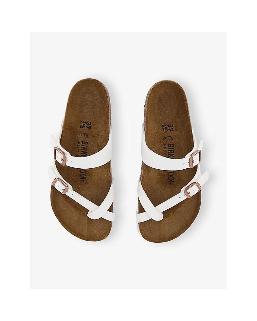 Birkenstock White Mayari Faux-Leather Sandals