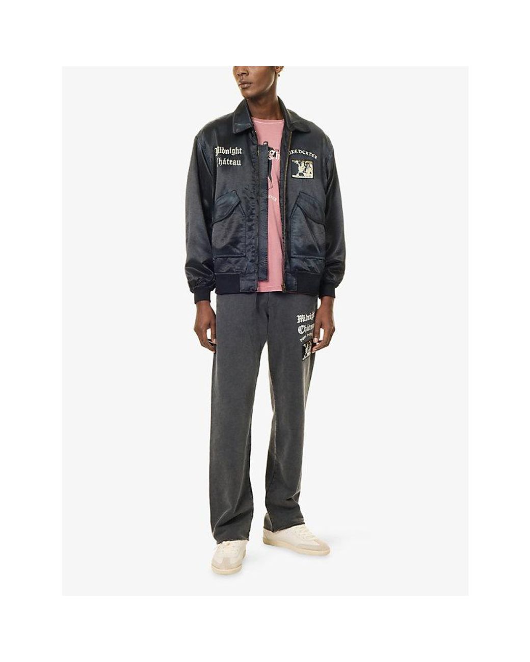 Duke & Dexter Blue Raise Hell Embroidered Woven Bomber for men