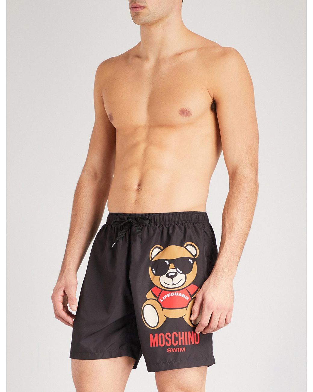 Moschino Lifeguard Bear Swim Shorts in Black for Men | Lyst