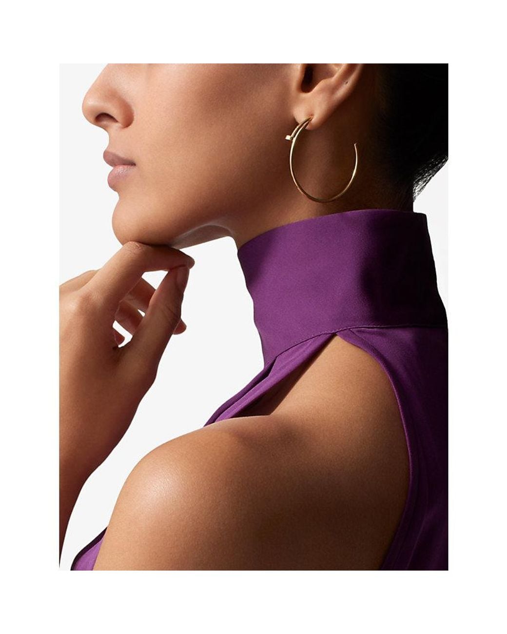 Cartier Metallic Juste Un Clou 18Ct- Hoop Earrings