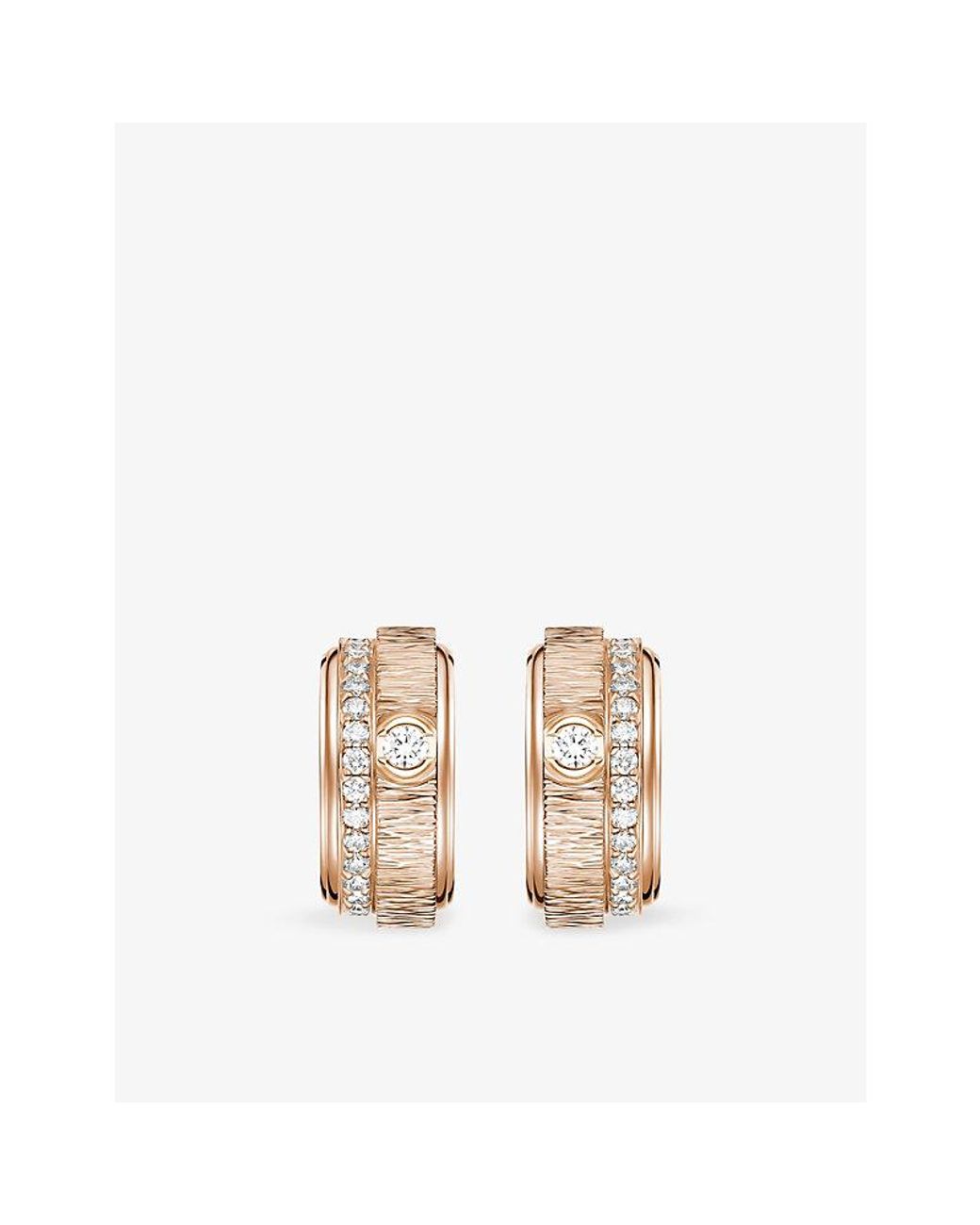 Piaget Metallic Possession 18Ct Rose- And 0.34Ct Brilliant-Cut Diamond Hoop Earrings