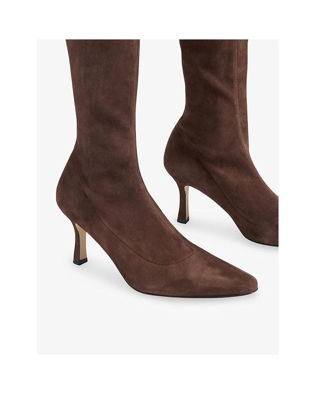 Whistles Brown Hera Stretch-Suede Boot