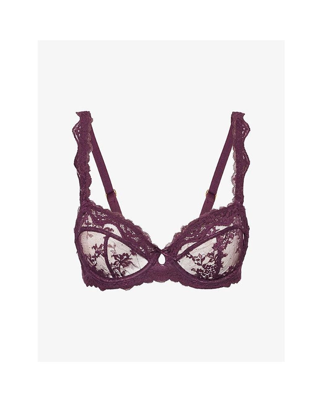 Lounge Underwear Purple Adorn Balcony Lace Bra