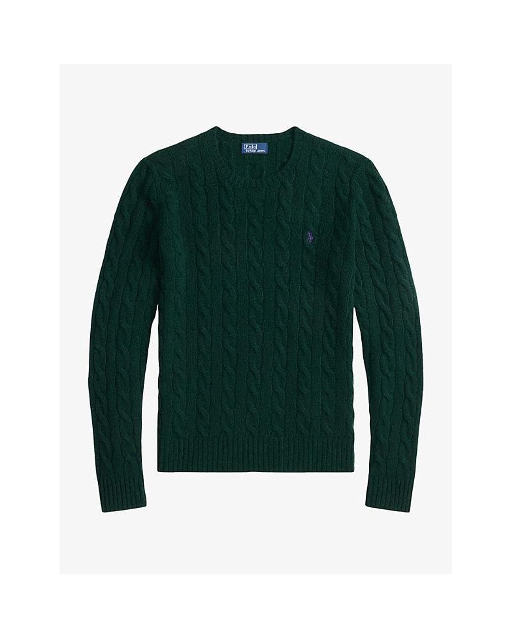 Polo Ralph Lauren Green Julianna Cable-Knitted Wool-Cashmere Blend Jumper