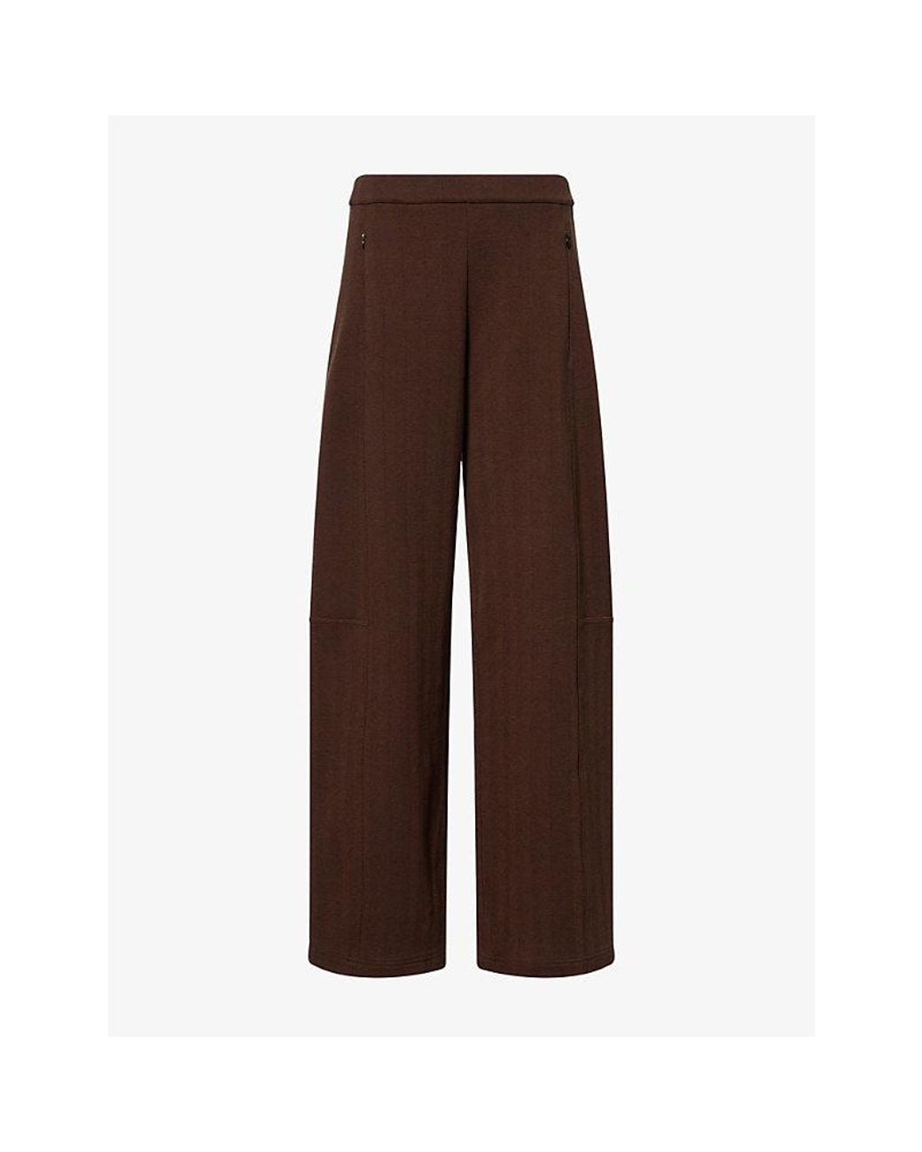 ME+EM Brown Wide-Leg Twill Trousers