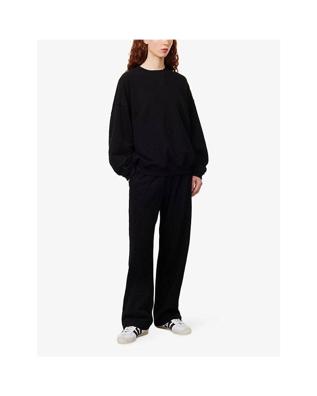 Ru & Rocka Black Travel Brand-Logo Cotton Sweatshirt