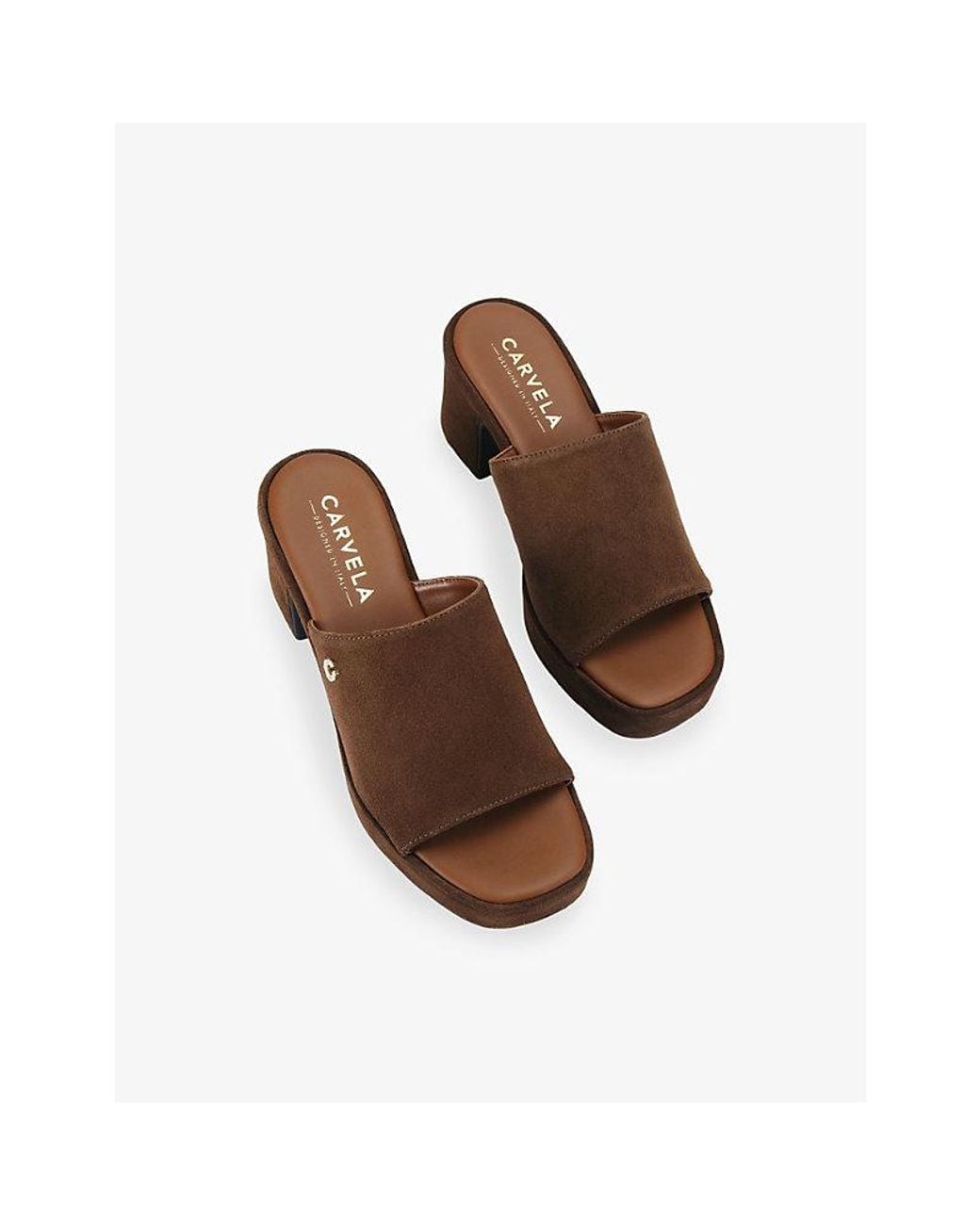 Carvela Kurt Geiger Brown Letizia Suede Heeled Mules