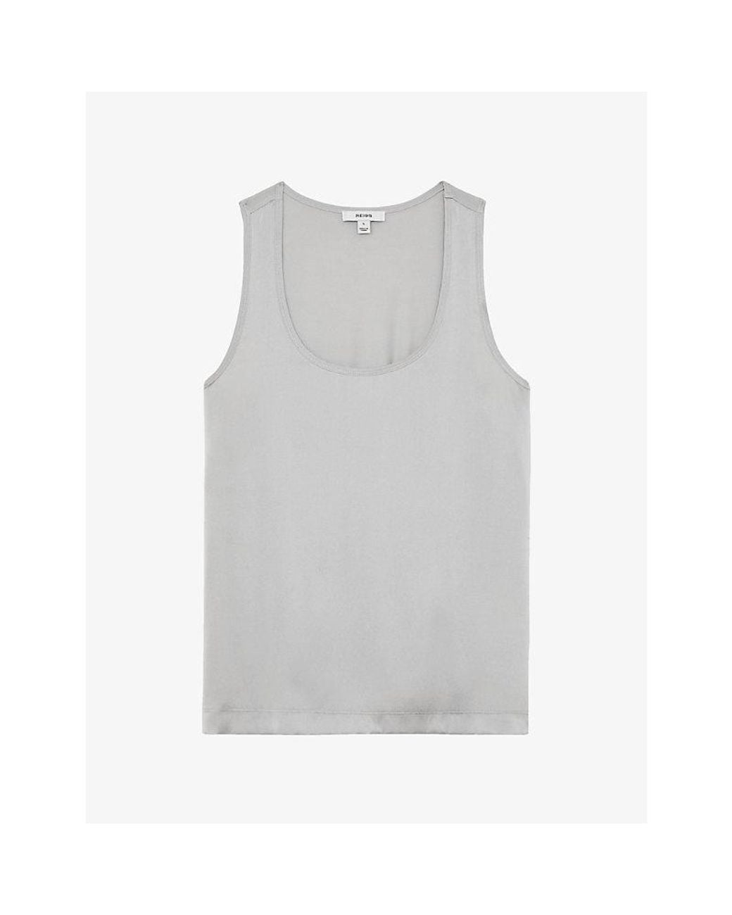 Reiss Gray Ruby Scoop-Neck Satin Vest Top