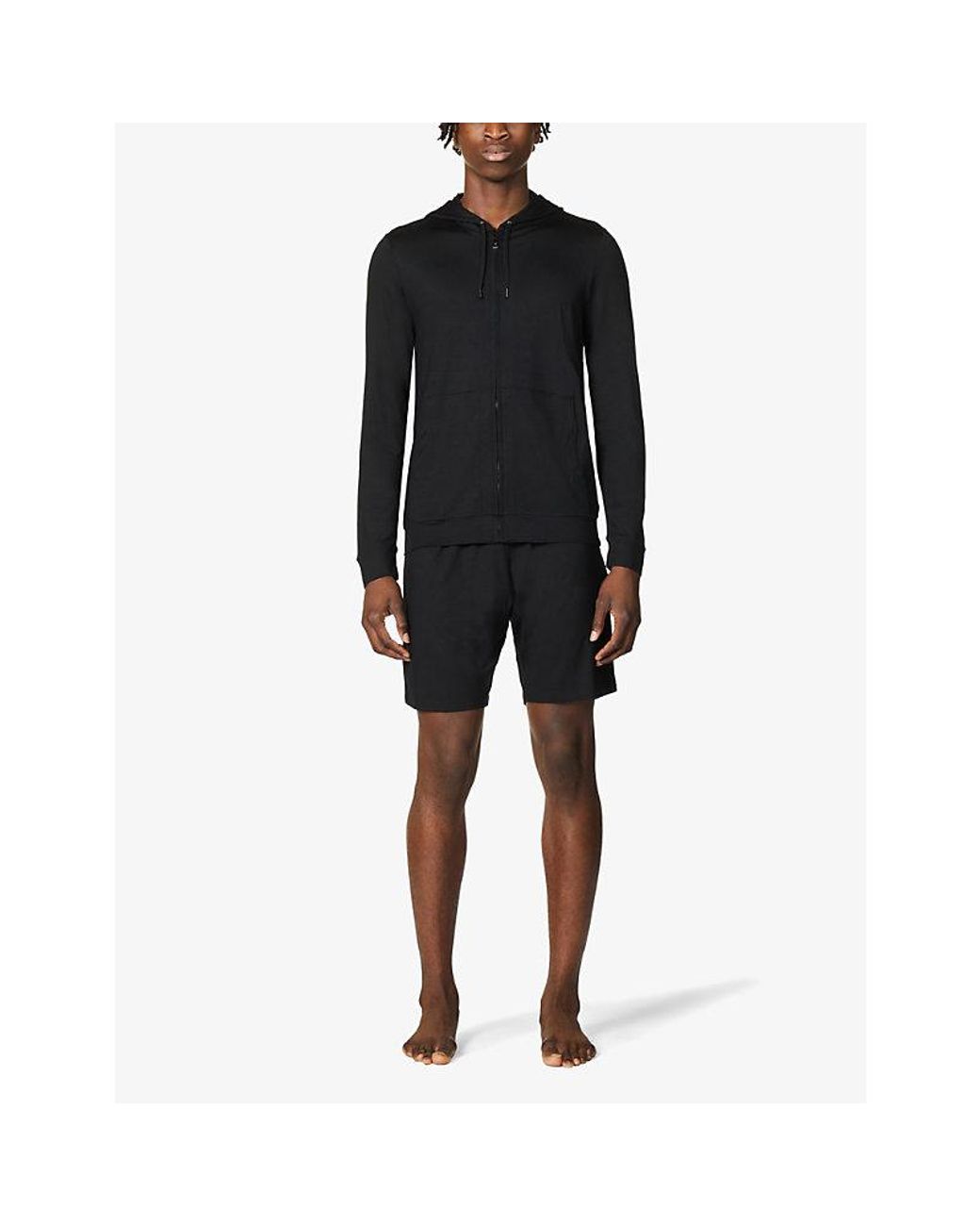 Derek Rose Black Basel Jersey Hoody for men