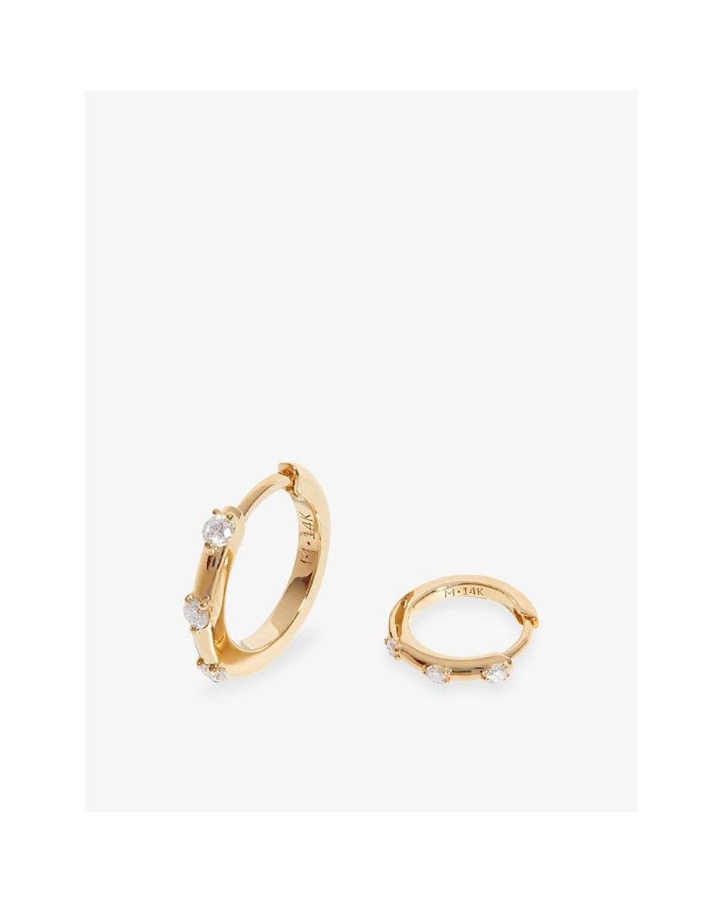 Missoma Metallic Studded 9Ct And 0.09Ct Diamond Huggies Earrings