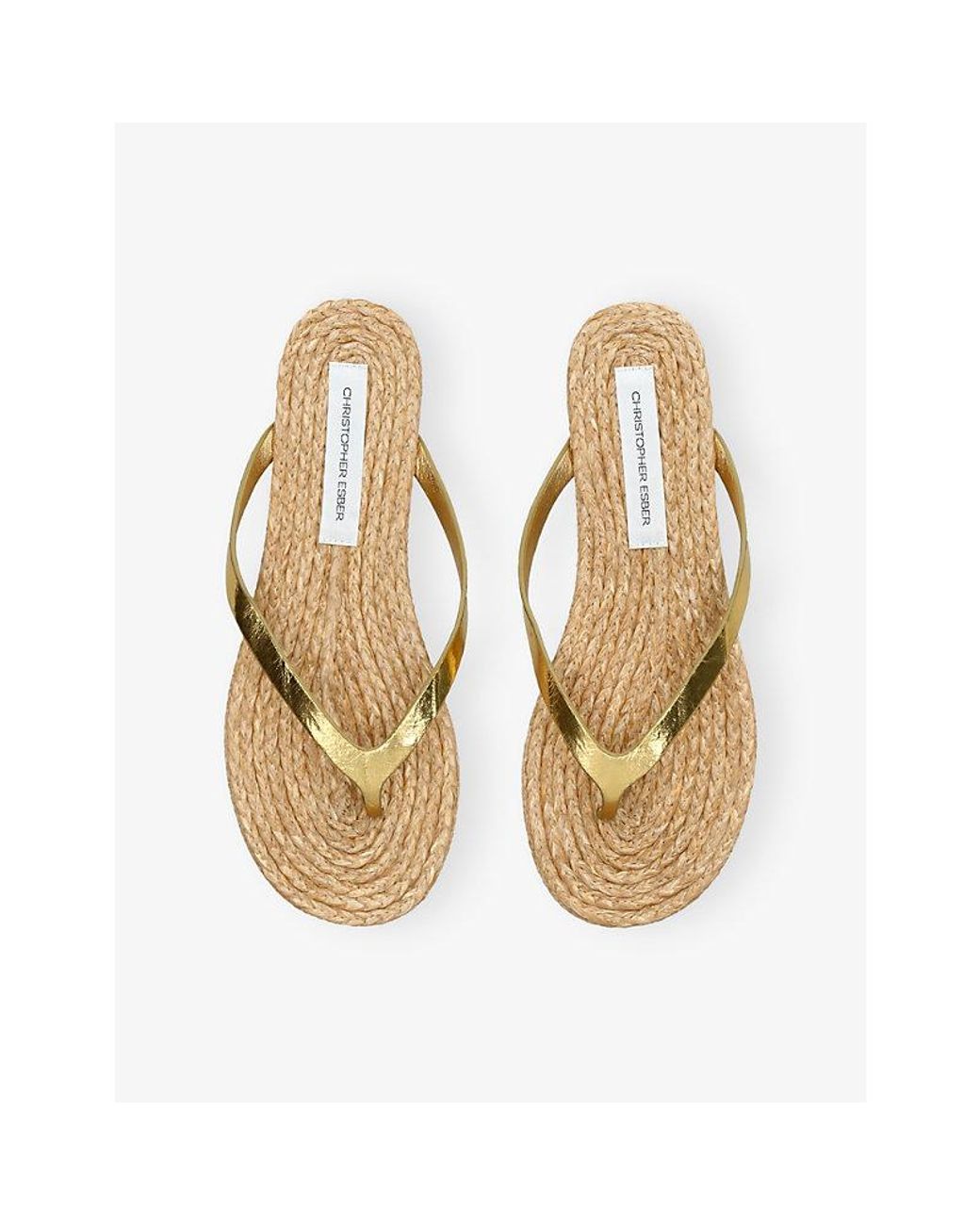 Christopher Esber Natural Palma Raffia Flip Flops