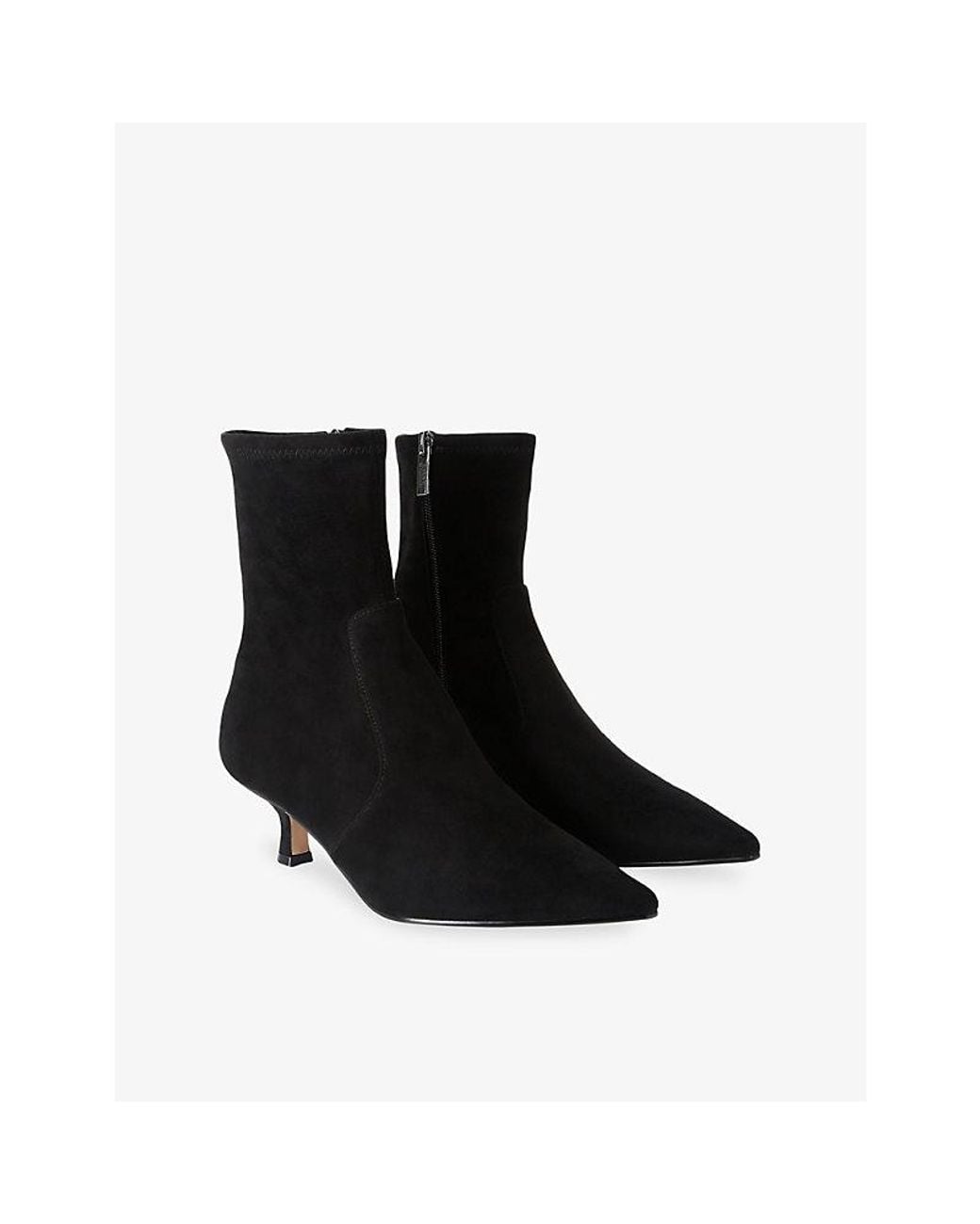 Steve Madden Black Checklist Faux-Suede Heeled Ankle Boots