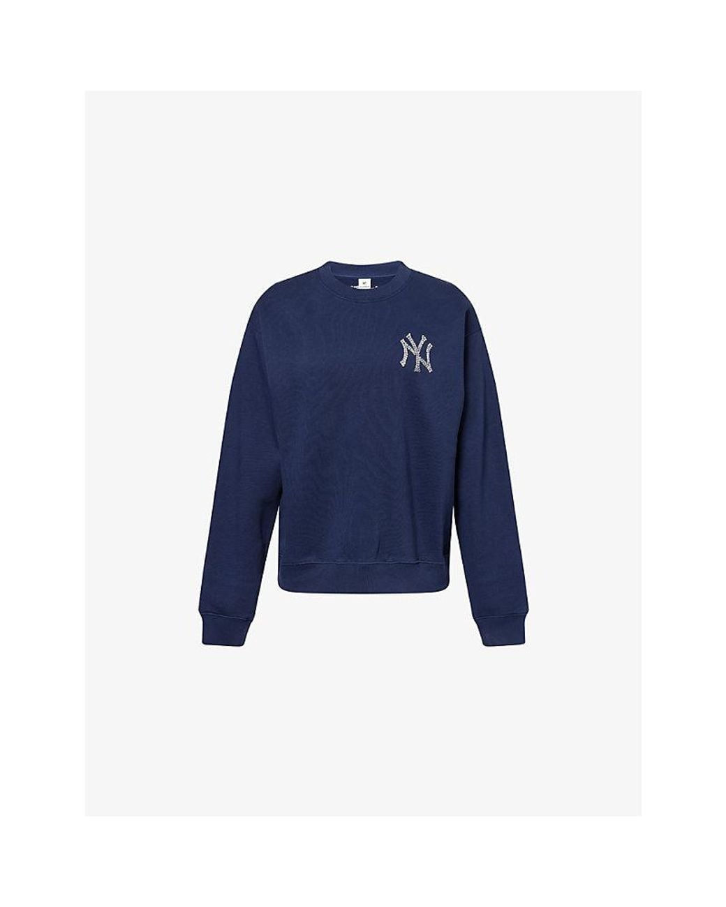 Sporty & Rich Blue For '47 X The New York Yankees Krystal Cotton-Fleece Sweatshirt