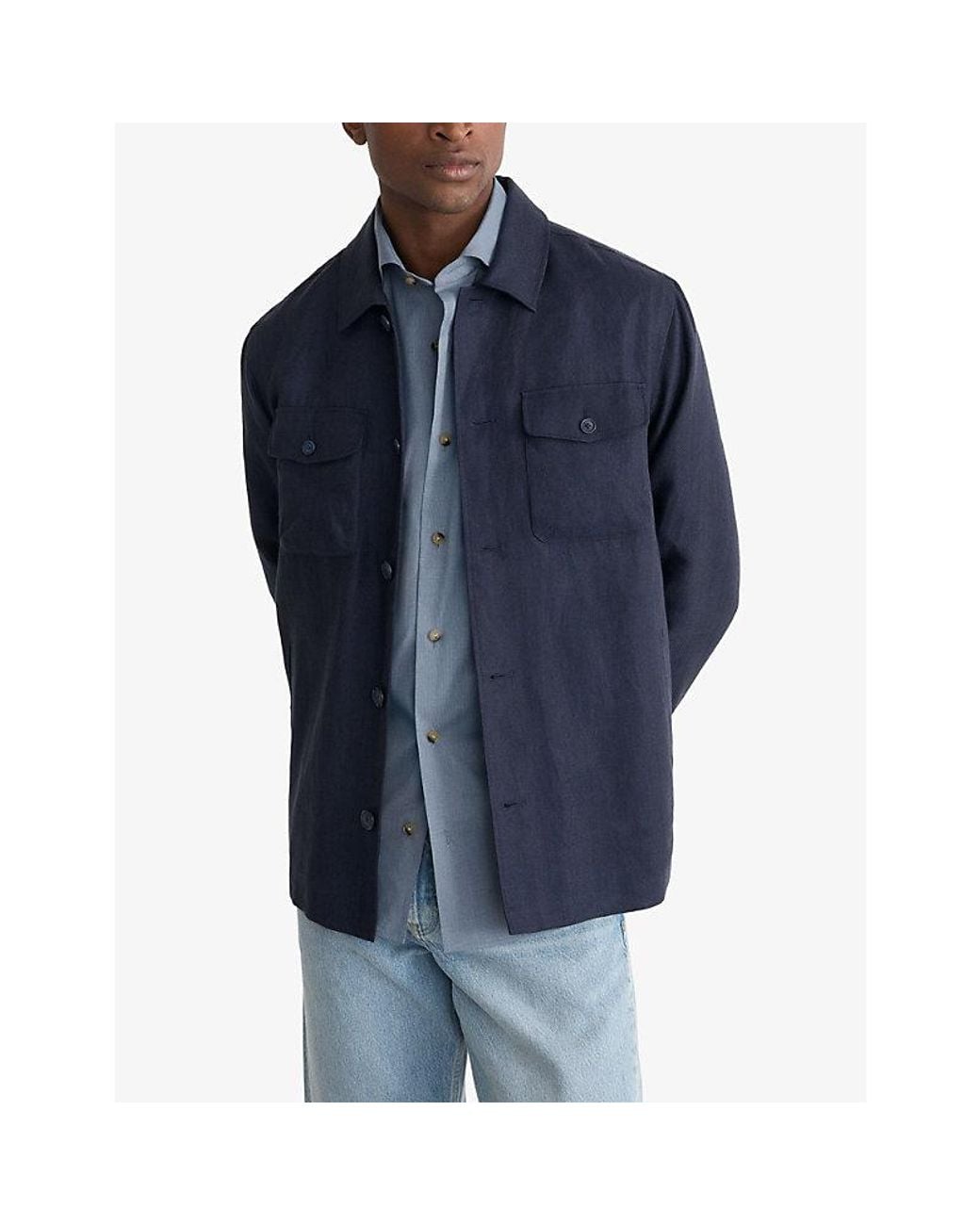 Eton of Sweden Blue Solid Lighweight Cotton Poplin Shirt for men