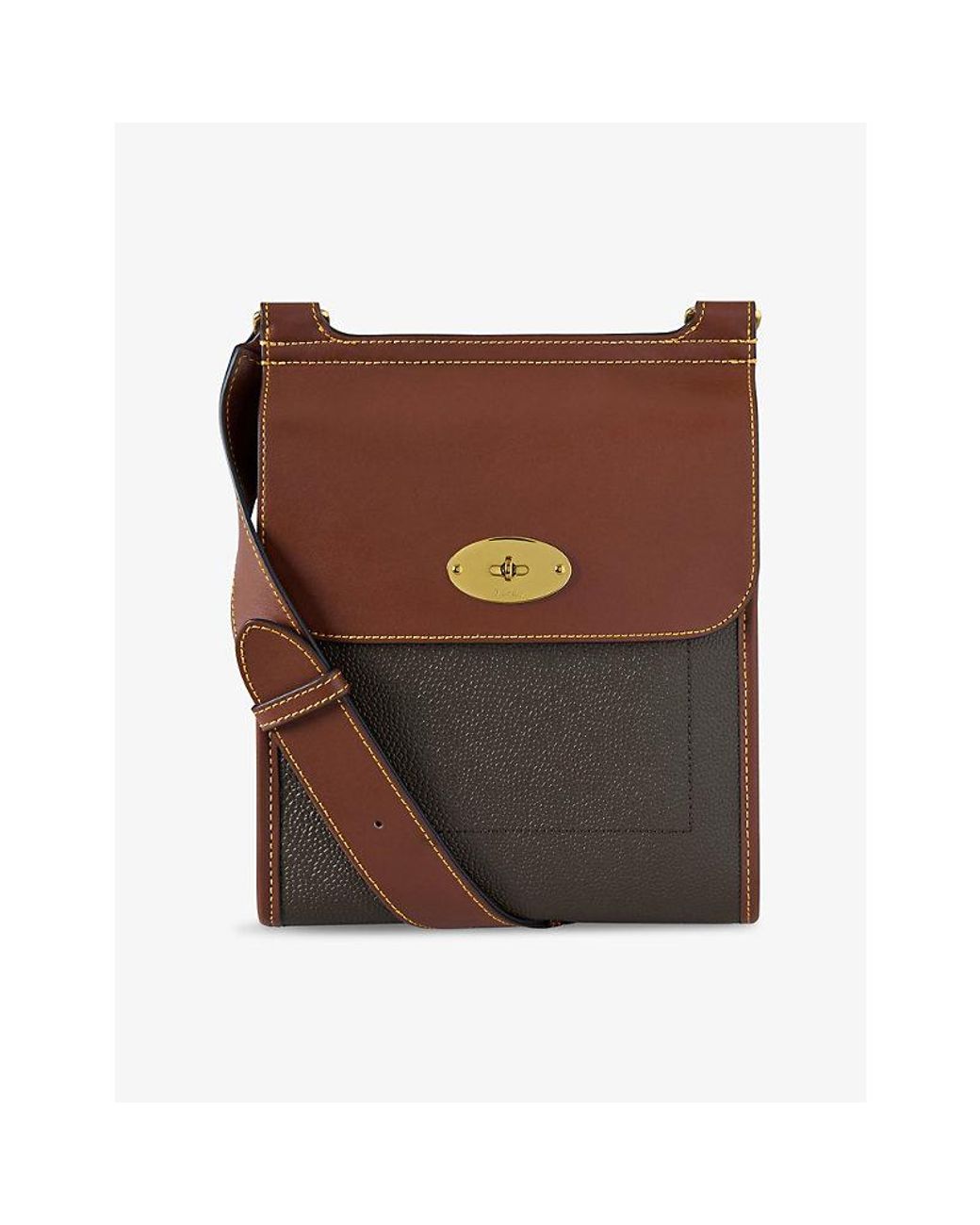 Mulberry Brown Antony Grained-Leather Messenger Bag
