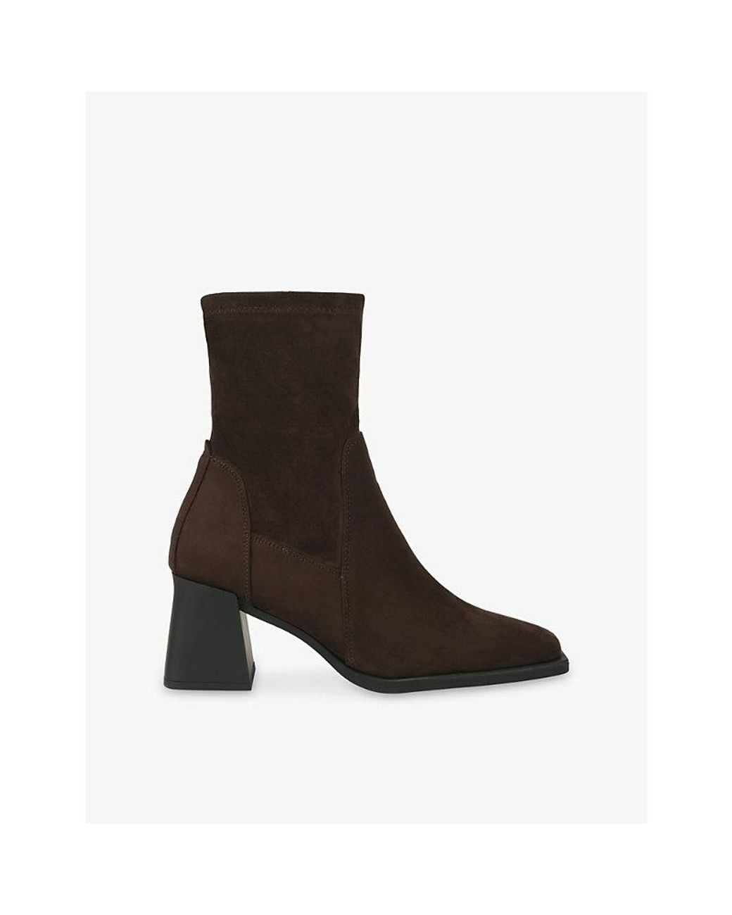 Steve Madden Brown Hover Faux-Suede Heeled Ankle Boots
