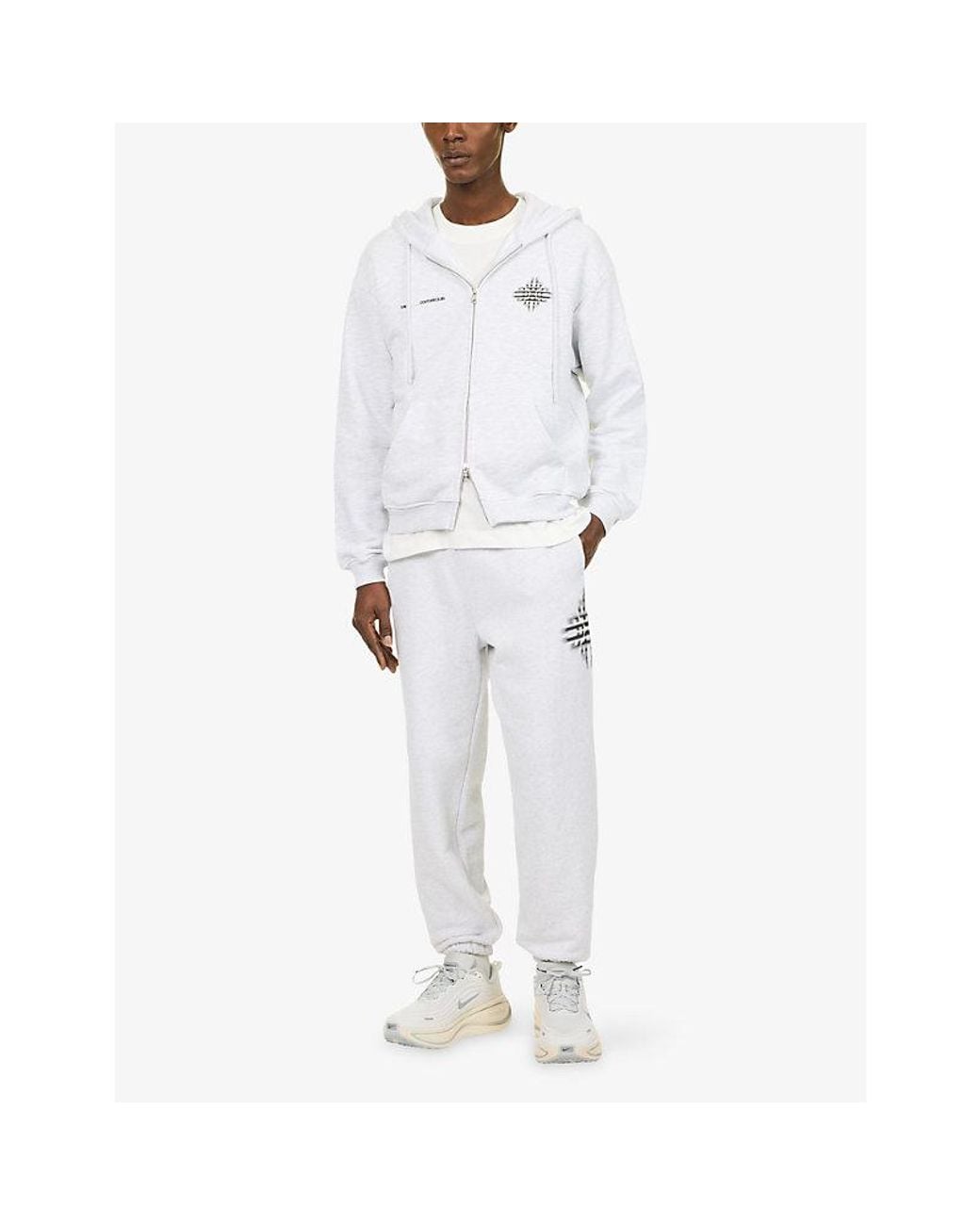 The Couture Club White Motion Logo-Print Cotton Jogging Bottoms for men