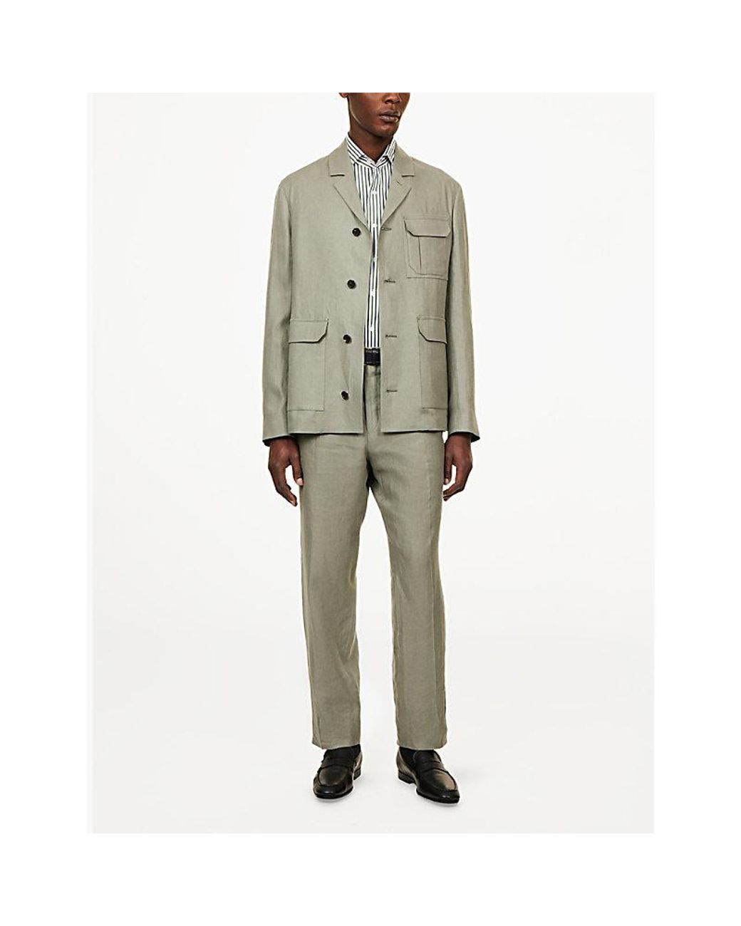 Corneliani Gray Patch-Pocket Cotton Jacket for men