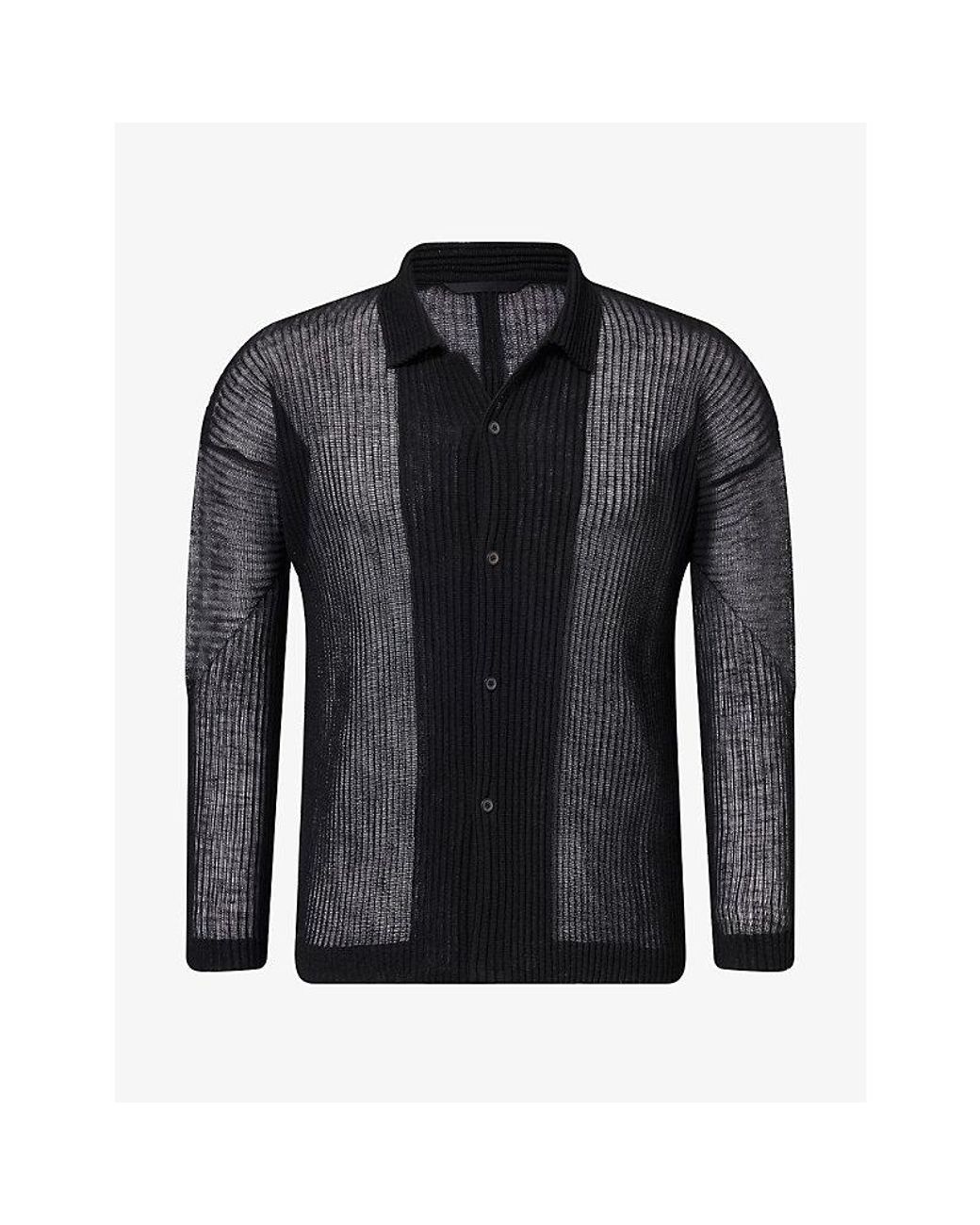 Homme Plissé Issey Miyake Black Rustic Mesh Shirt for men