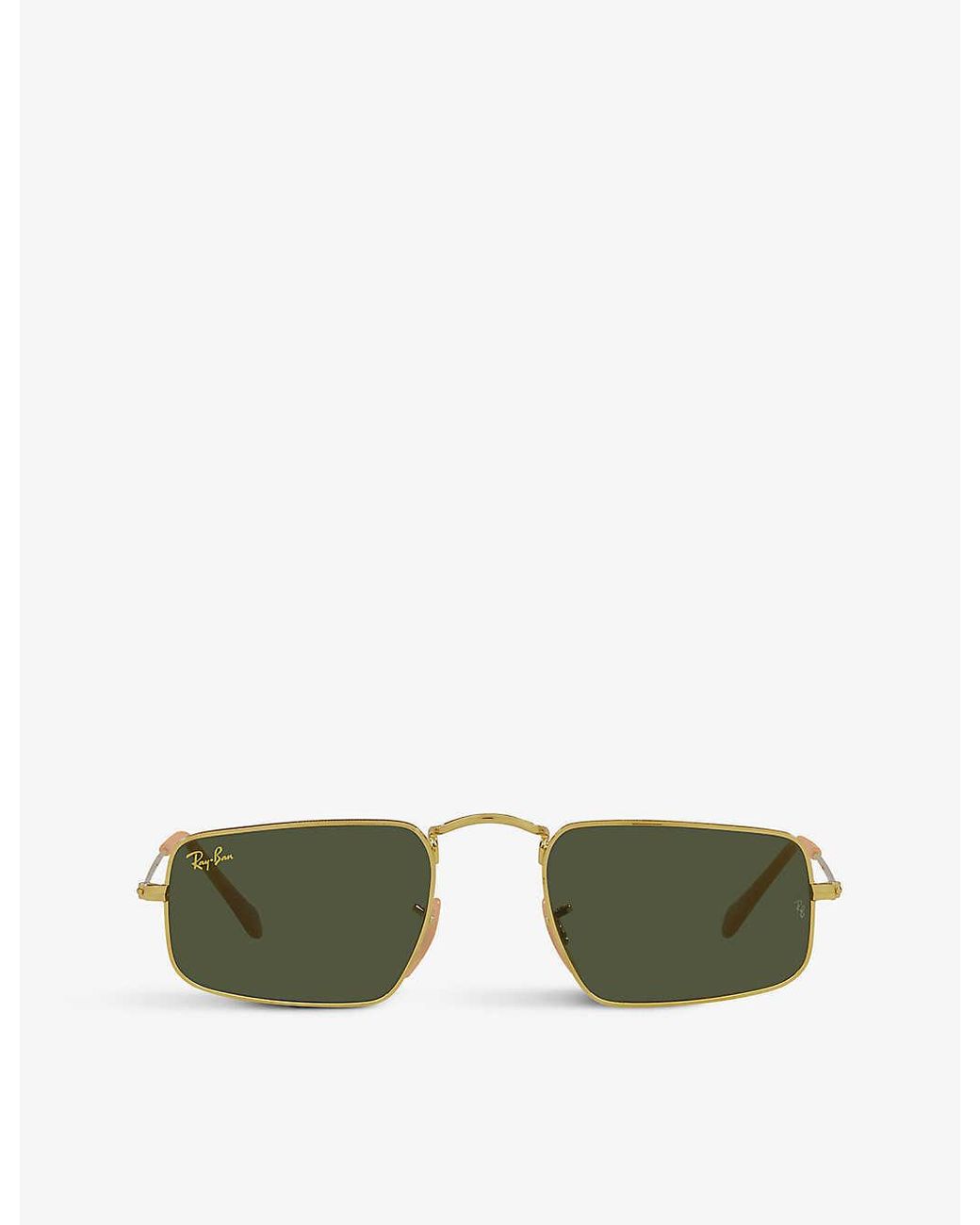 RayBan Rb3957 Julie Rectangularframe Metal Sunglasses in Green Lyst